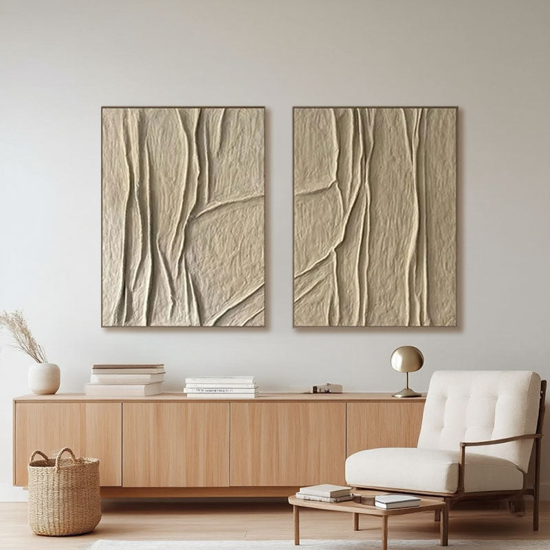 3D Textured Draped Fabric Wall Art Set of 2