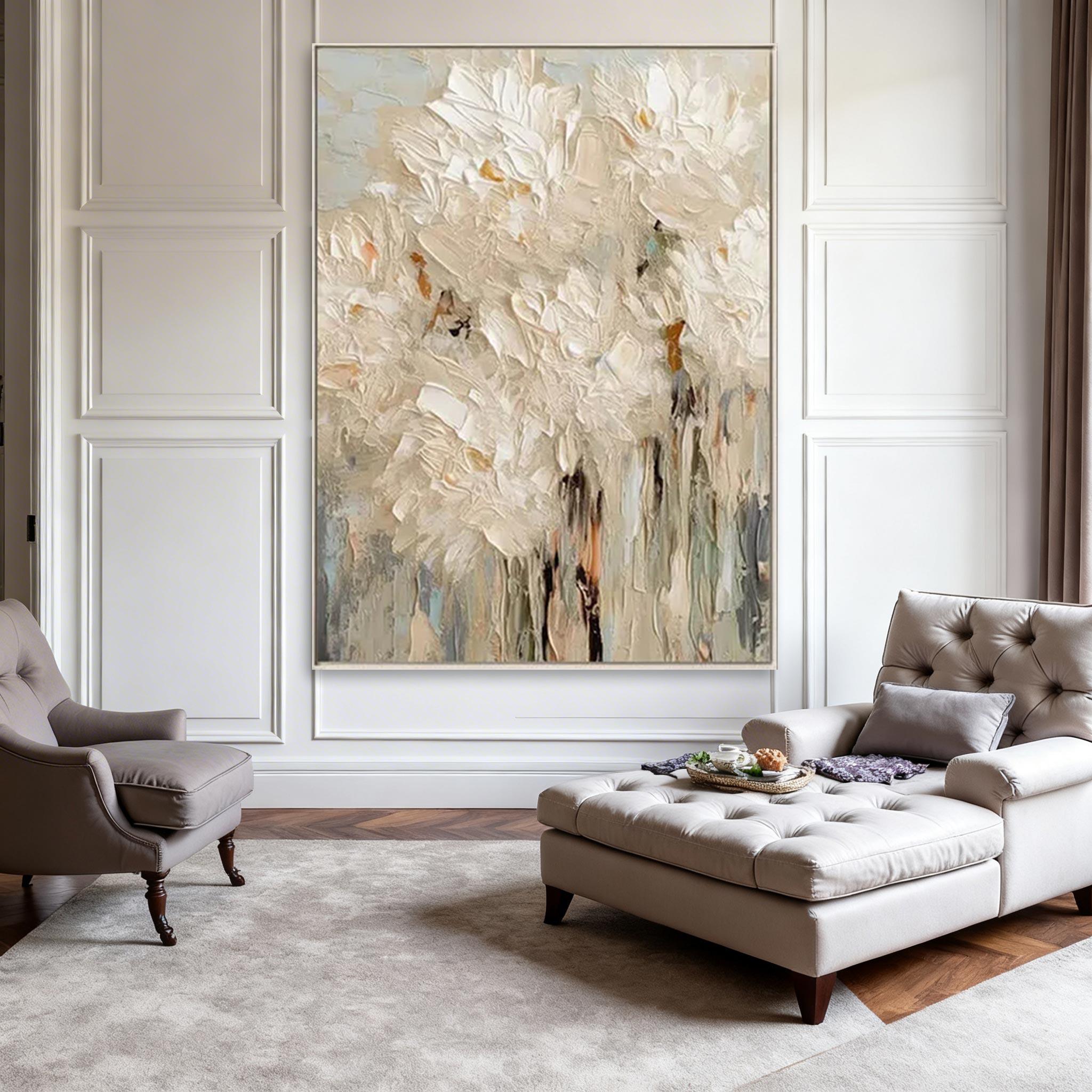 Textured Floral Abstract Wall Art