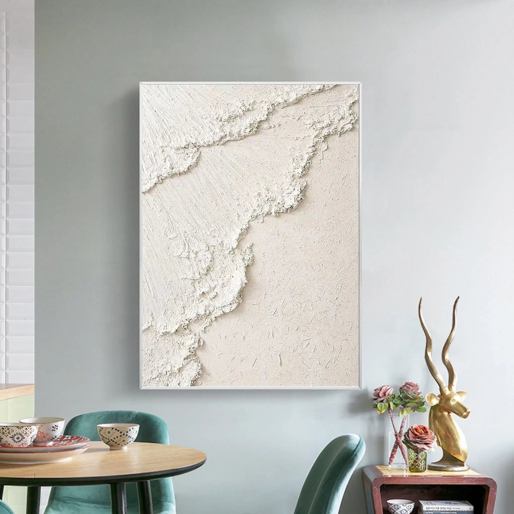 Beige Minimalist Textured Wall Art