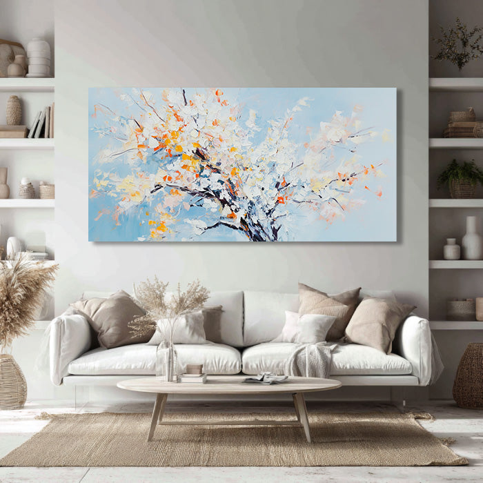 Pale Blue Blossoms in Still Air