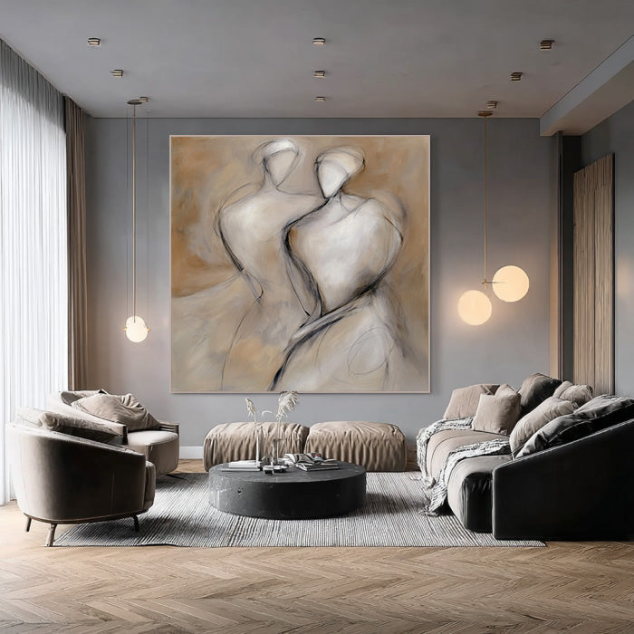 Tribal Imprint - Impasto Abstract Textured Figure Wall Art