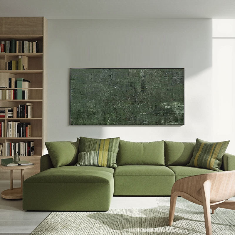 Textured Green Abstract Wall Art