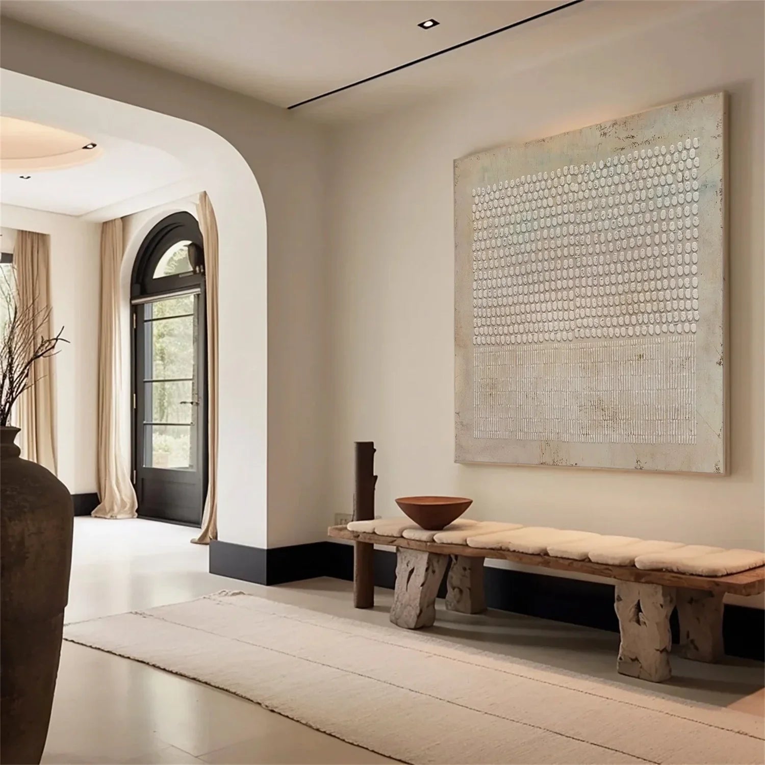 3D Textured Raised Circle Wall Art