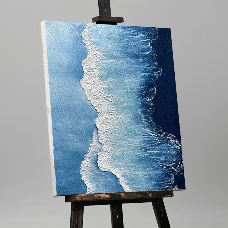 Textured Blue Wave Wall Art