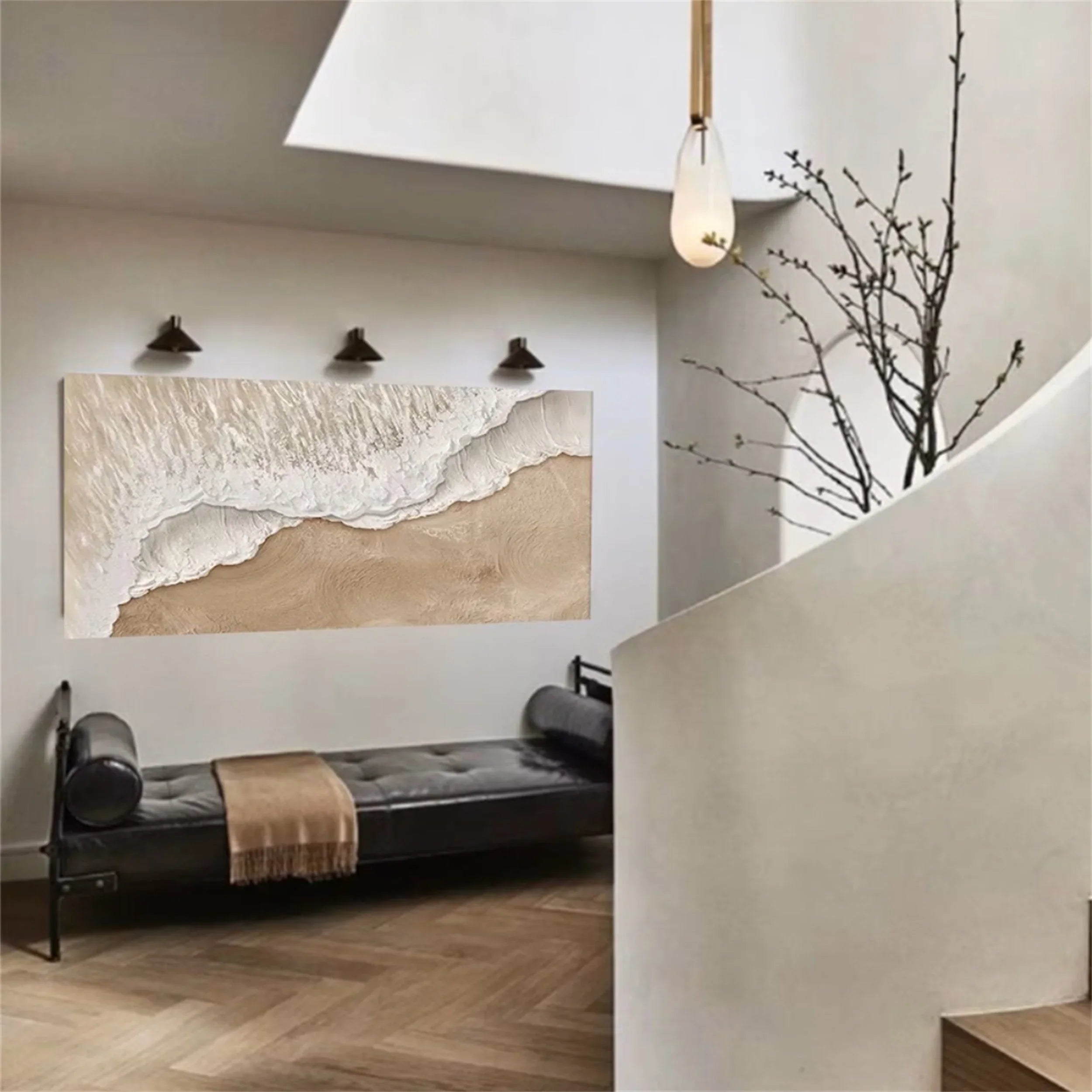 Wabi Sabi Textured Wave Canvas Art