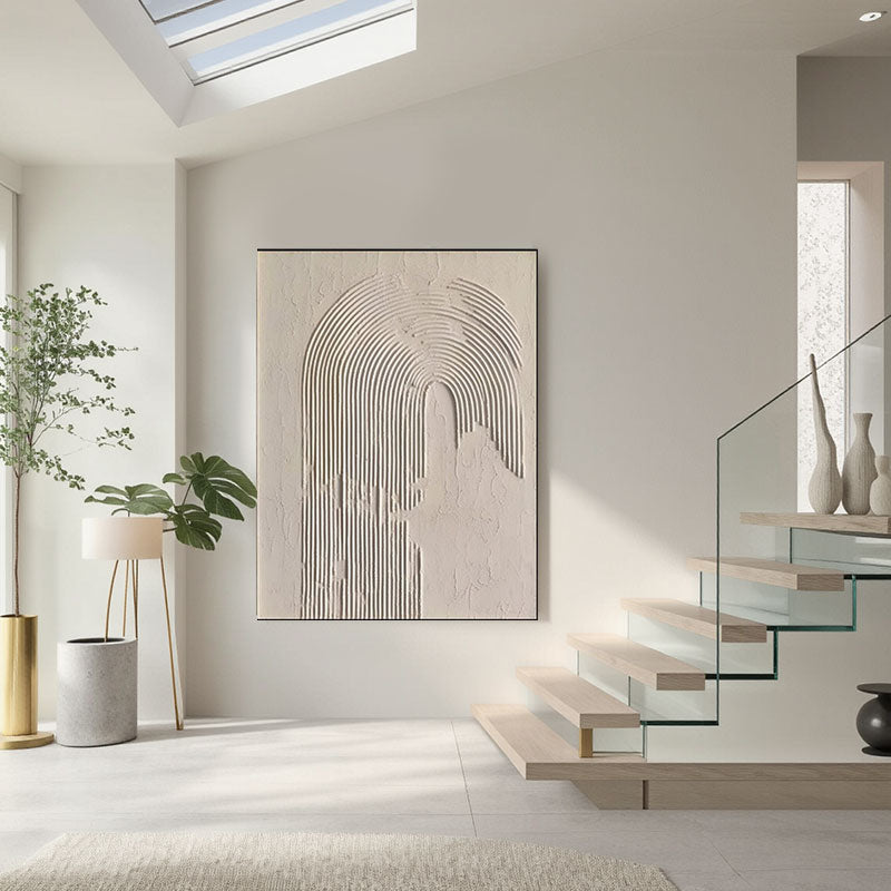 Sculptural Rainbow Contour Wall Art