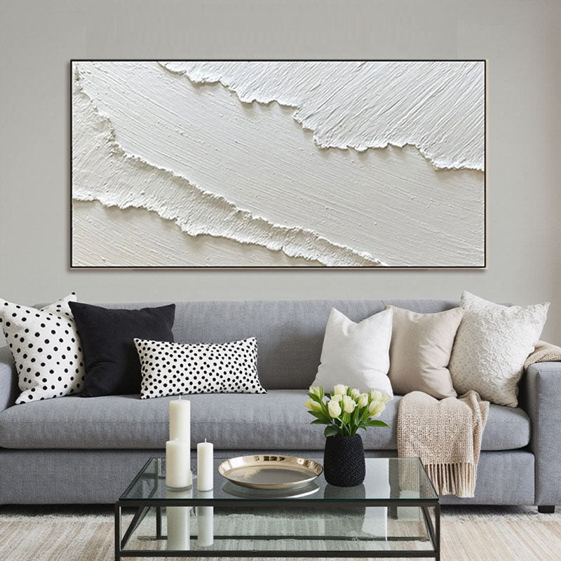 Textured White Ridge Wall Art