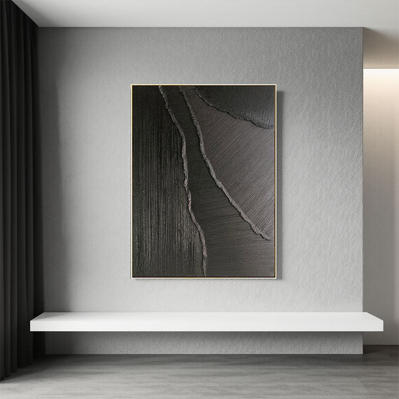 Charcoal Crack Textured Canvas