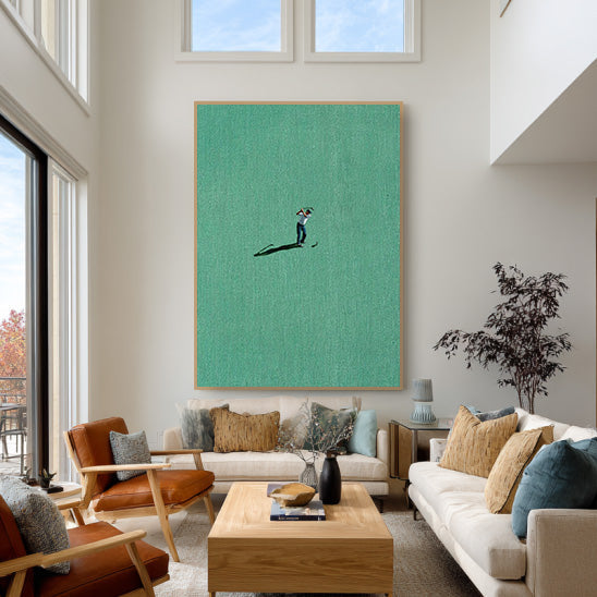 The Solitary Golfer - Minimalist Golfer Wall Art