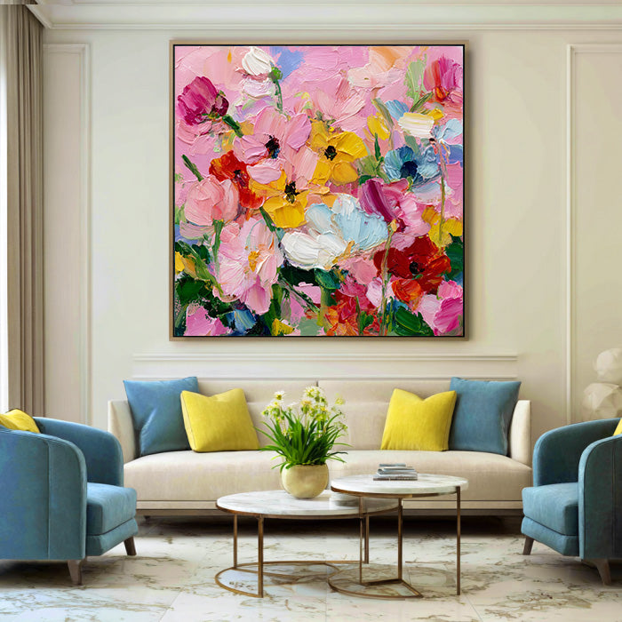 The Stroke of Passion - Large Brushstroke Impressionist Floral Wall Art