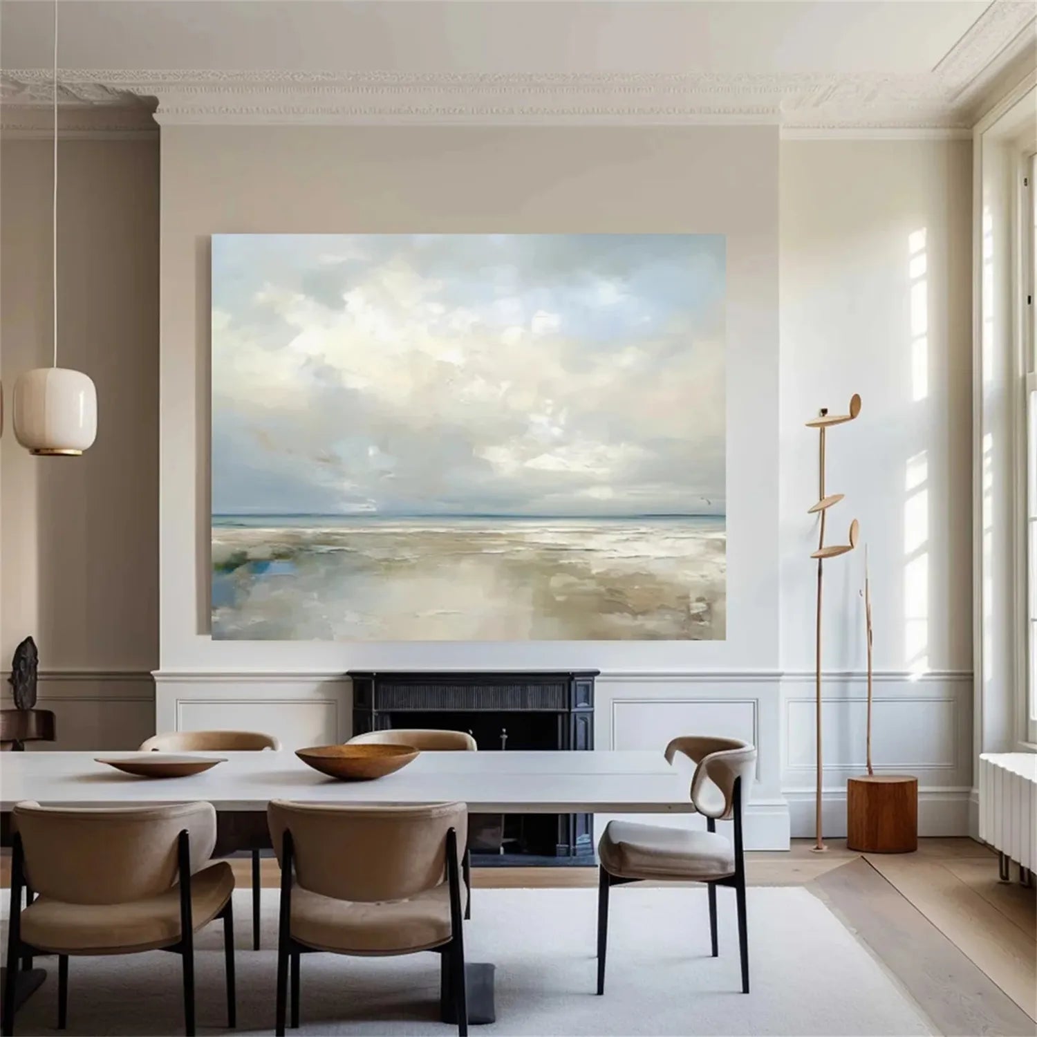 Cloudy Coastal Horizon Wall Art