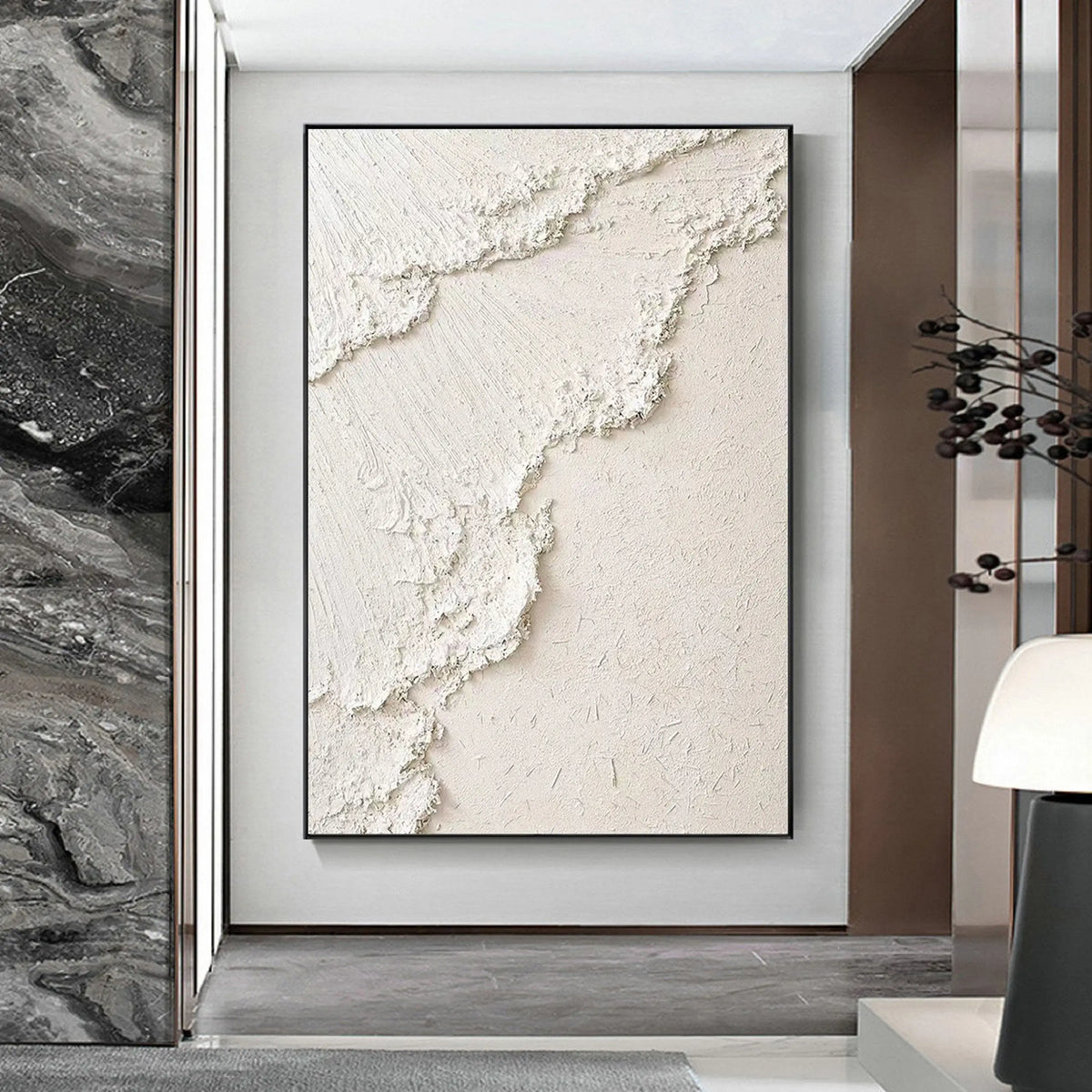 Beige Minimalist Textured Wall Art