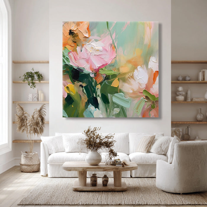 Summer Impression - Modern Impasto Abstract Floral Oil Painting