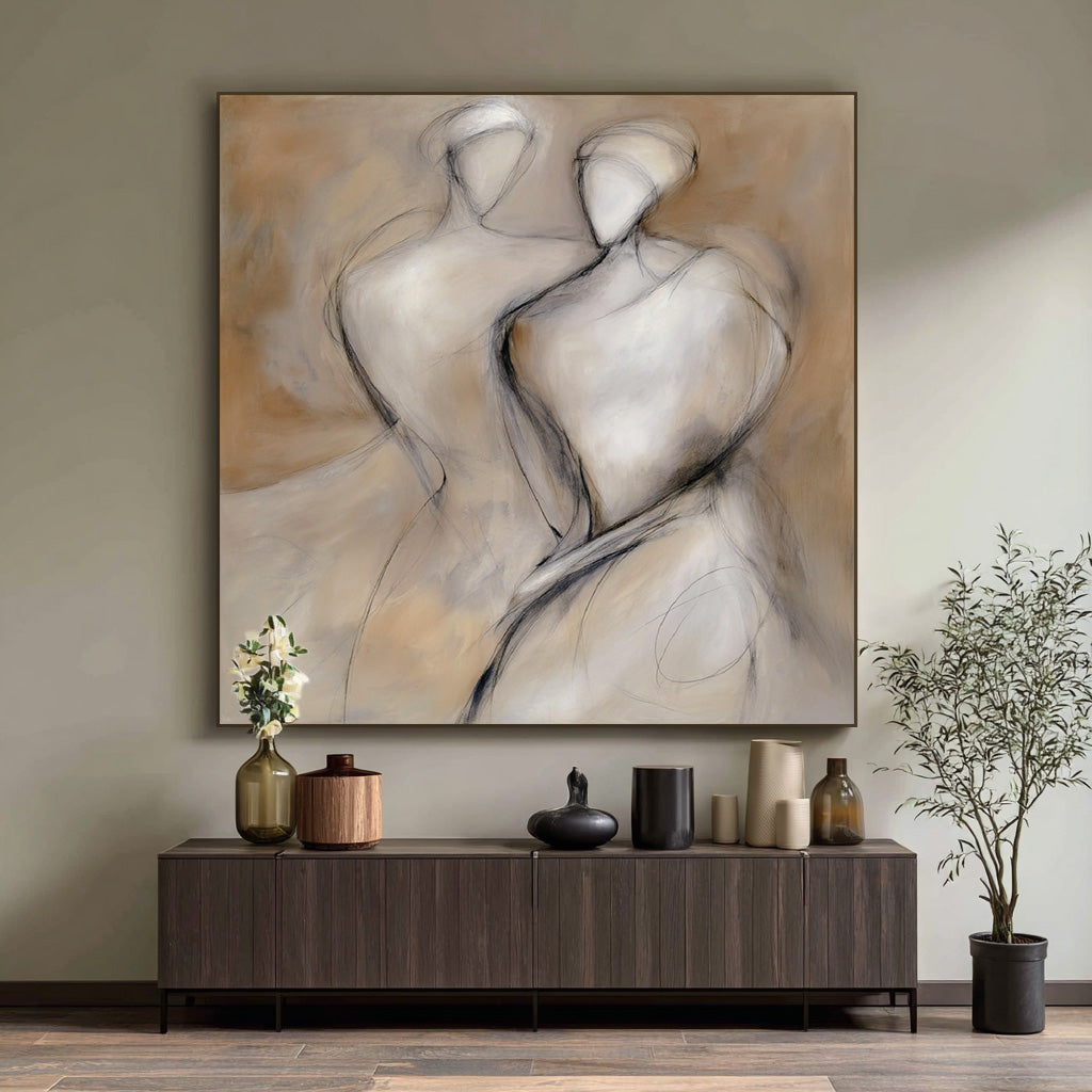 Tribal Imprint - Impasto Abstract Textured Figure Wall Art