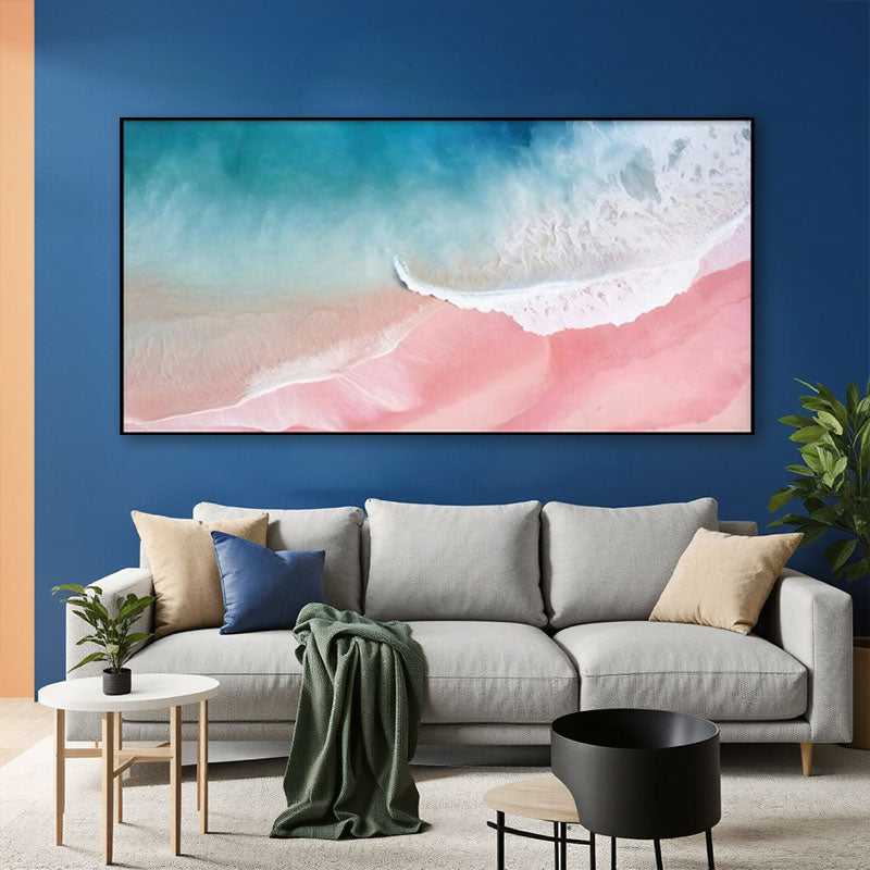 Aerial Pink Beach Wall Art