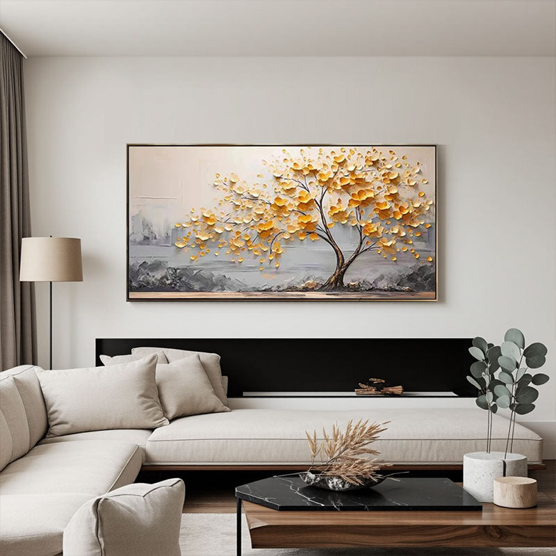 Golden Autumn Tree Canvas Wall Art