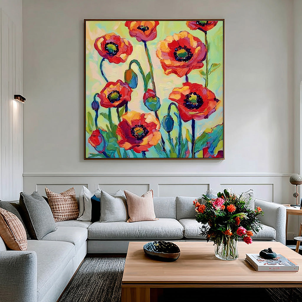The Sweet Rebel - High Saturation Hand Painted Floral Texture Wall Art