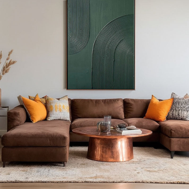 3D Textured Green Vertical Line Wall Art