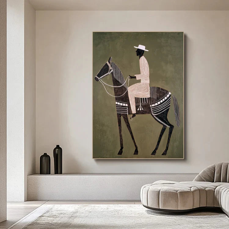 Silhouette Cowboy Rider Wall Art