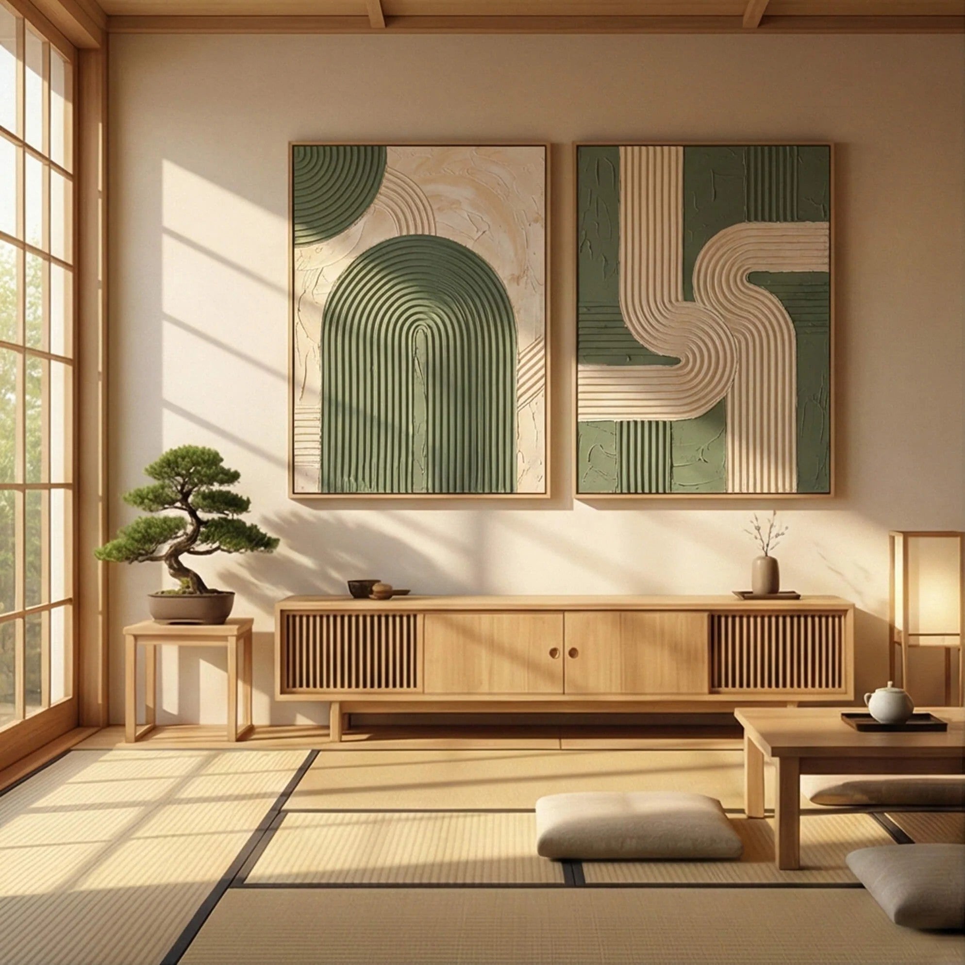 Sculptural Arch & Ribbon Wave Wall Art