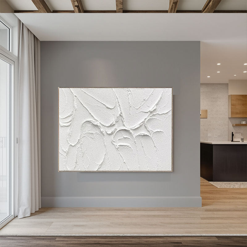 3D Textured White Branch Wall Art