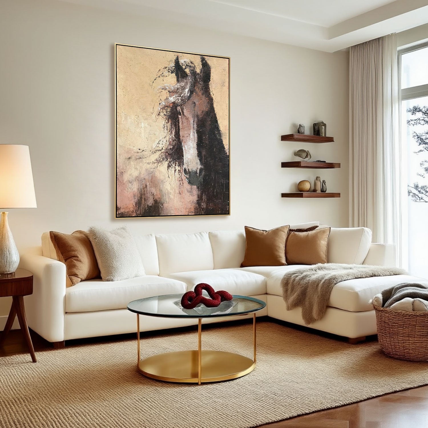 Textured Dark Horse Portrait Wall Art