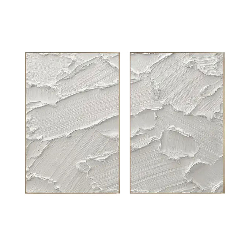 3D Textured White Plaster Wall Art Set of 2