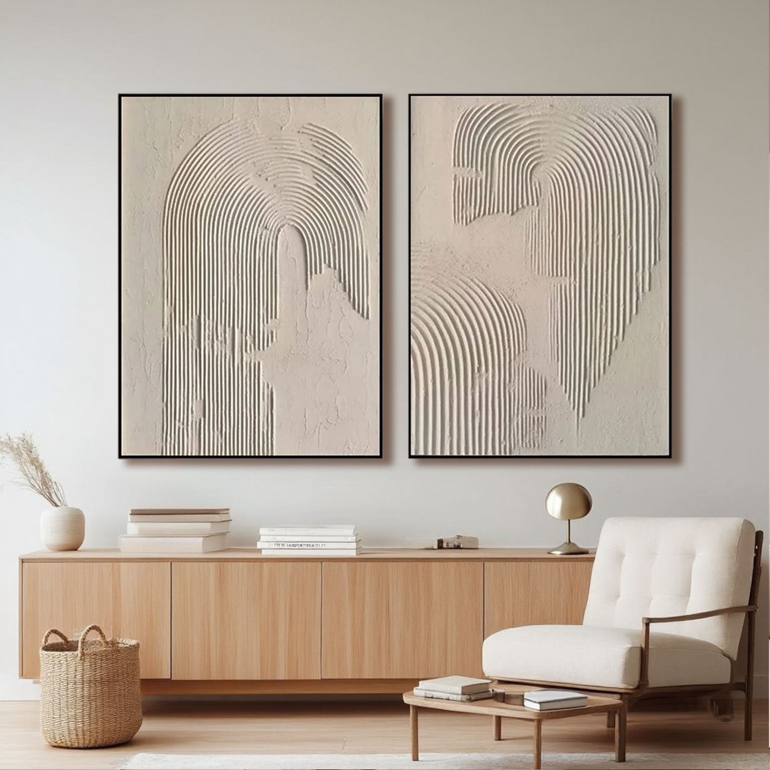 3D Textured Arch Line Wall Art Set of 2
