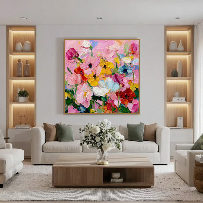 The Stroke of Passion - Large Brushstroke Impressionist Floral Wall Art