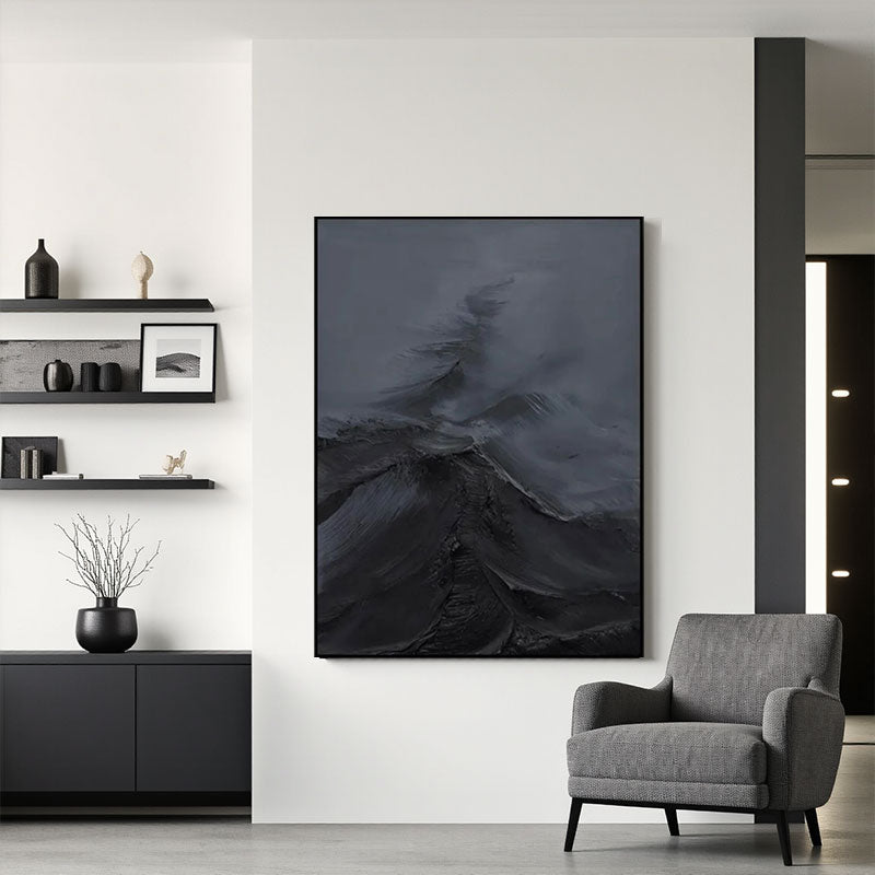 3D Textured Grey Swirl Wall Art