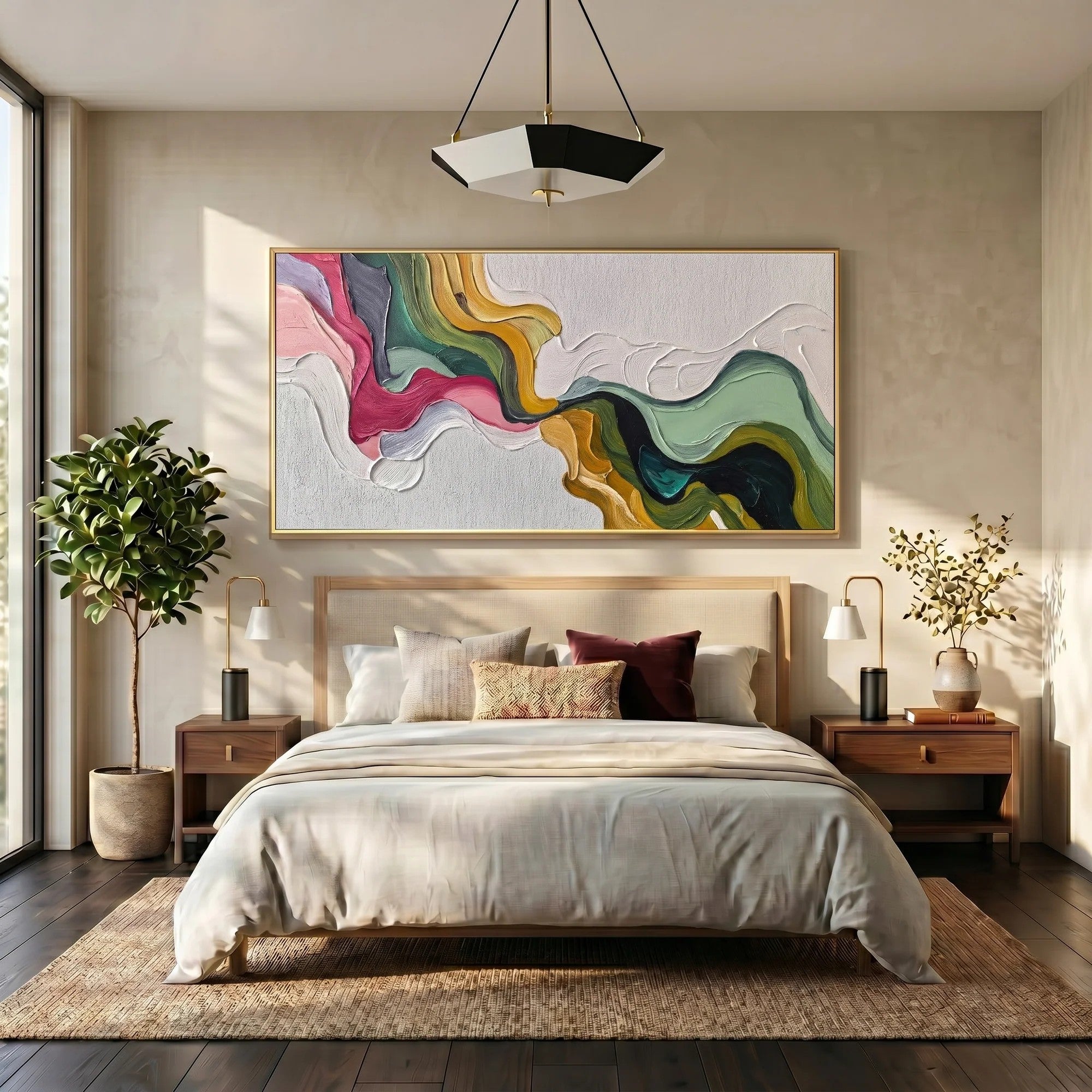 Sculptural Flowing Color River Wall Art