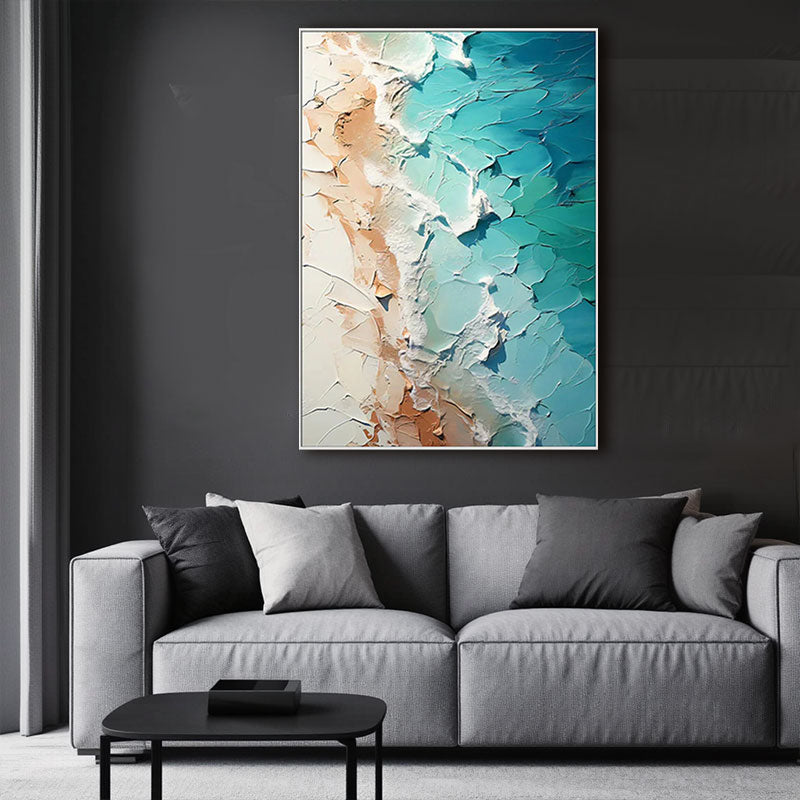 3D Textured Turquoise Sand Wall Art