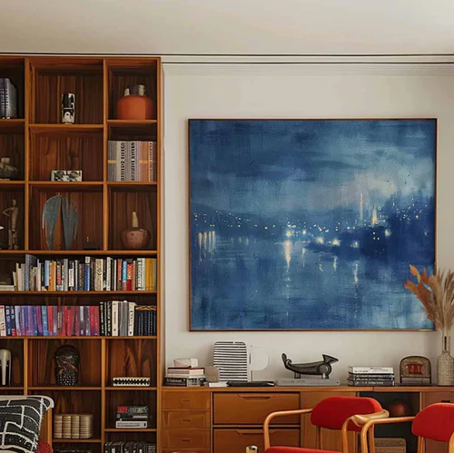 Textured Blue Water Reflection Wall Art