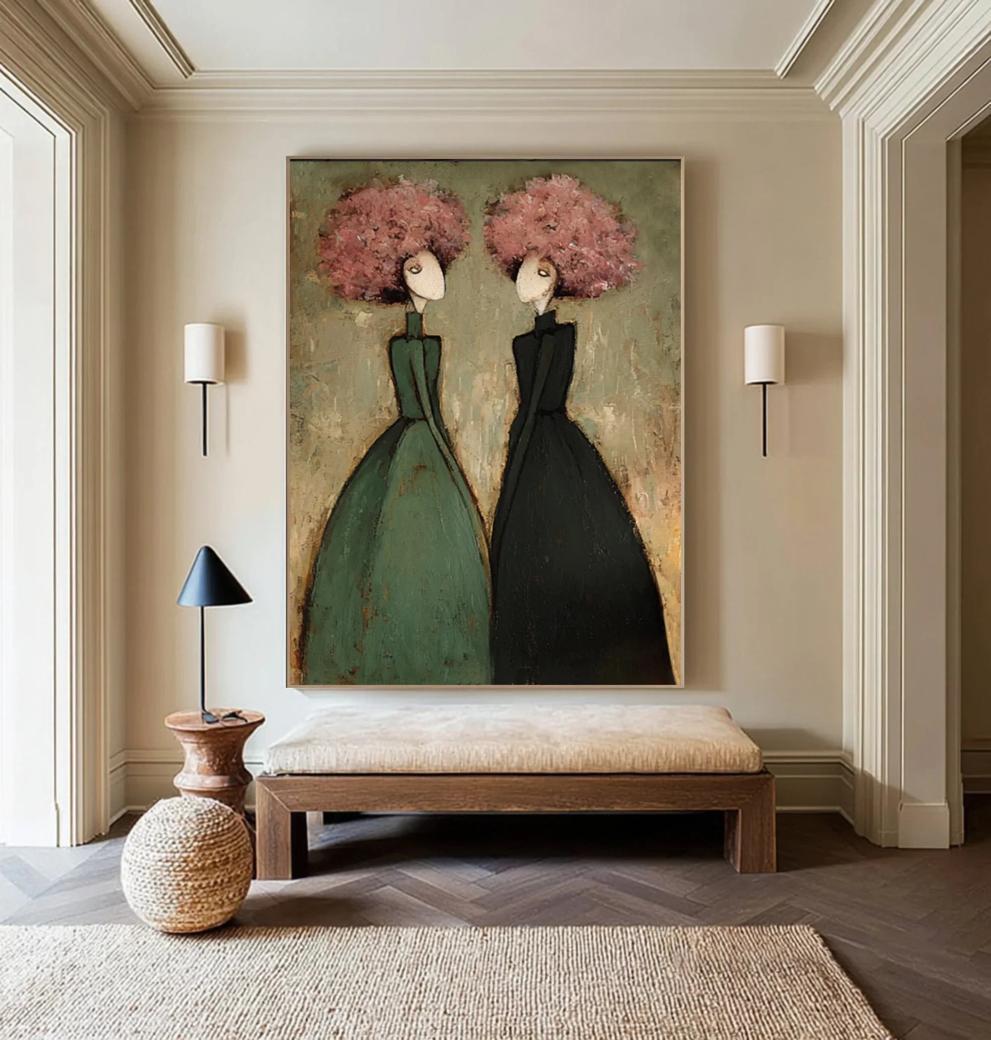 Textured Duo Figures Wall Art
