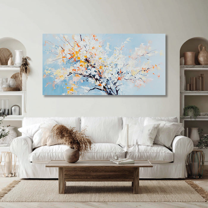 Pale Blue Blossoms in Still Air