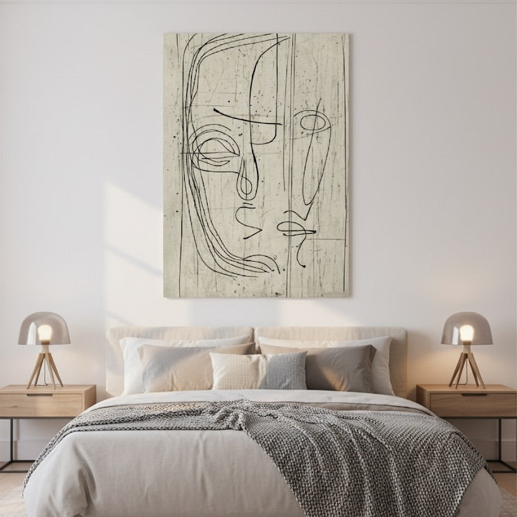 Power of Lines - Abstract Minimalist Line Face Wall Art