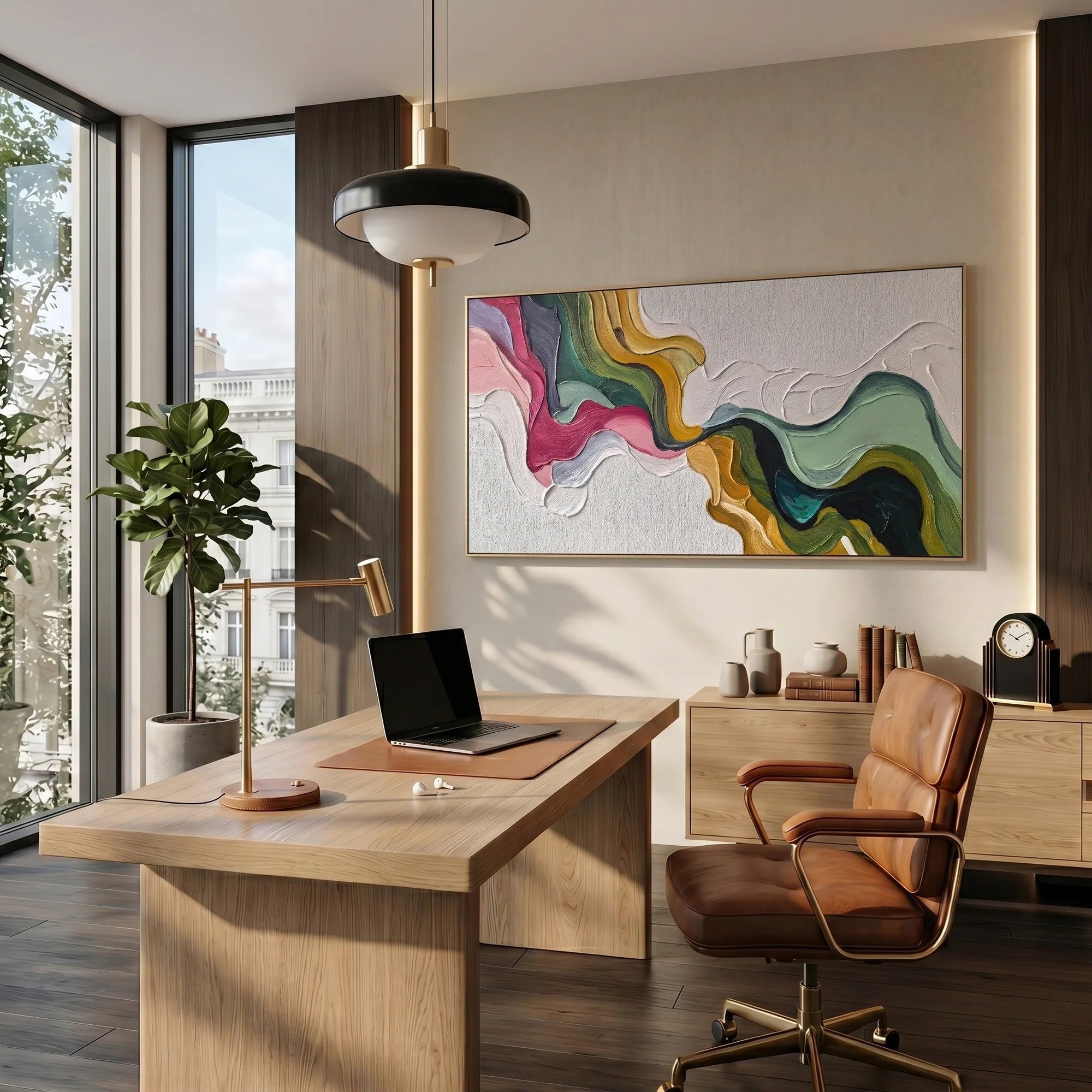 Sculptural Flowing Color River Wall Art