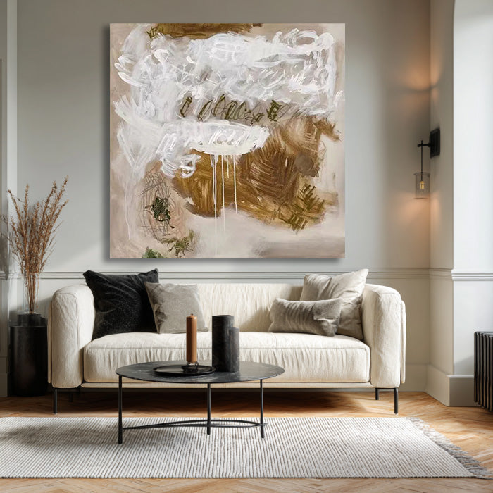 Poetry of Earth Tones - Modern Abstract Doodle Wall Art