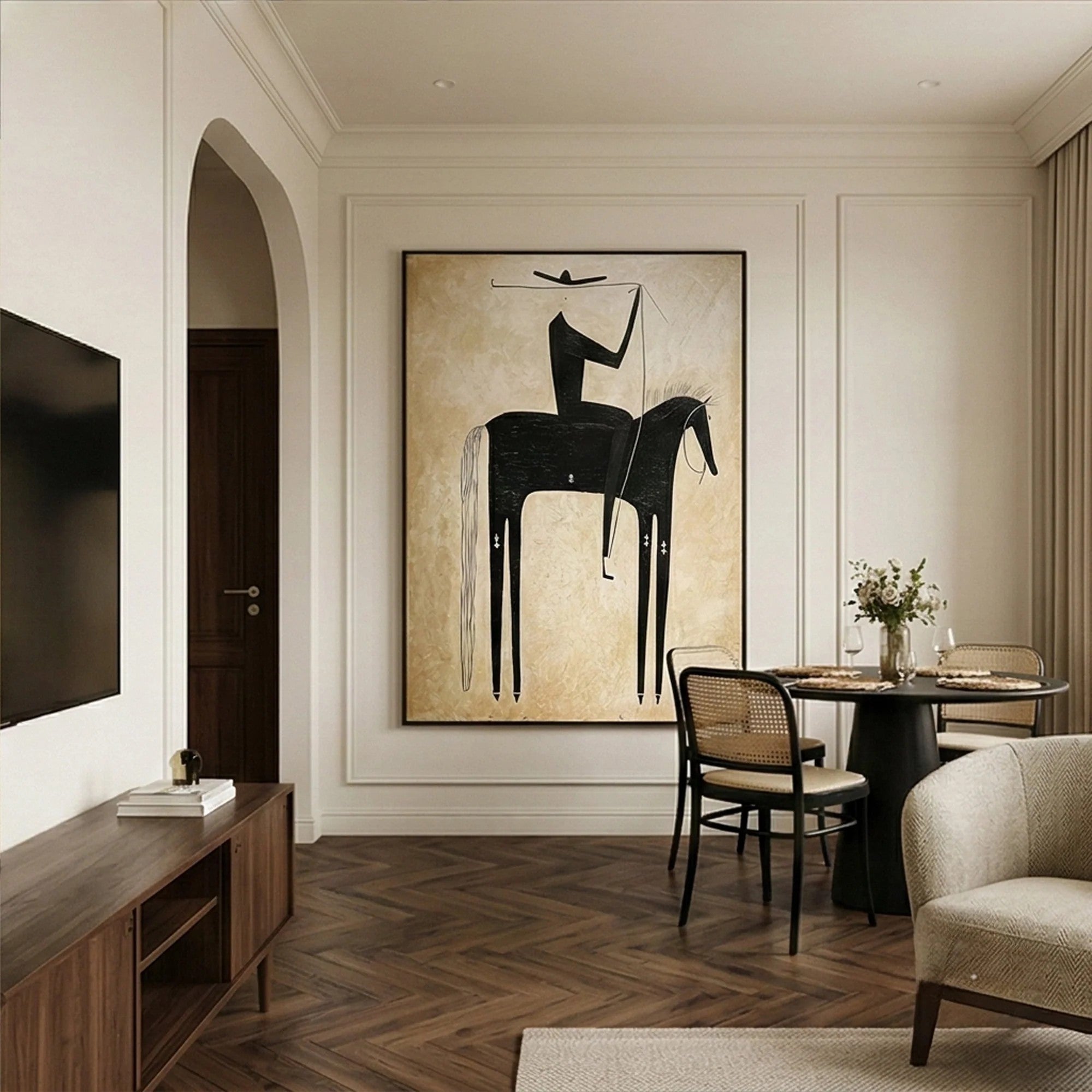 Silhouette Rider on Horseback Wall Art