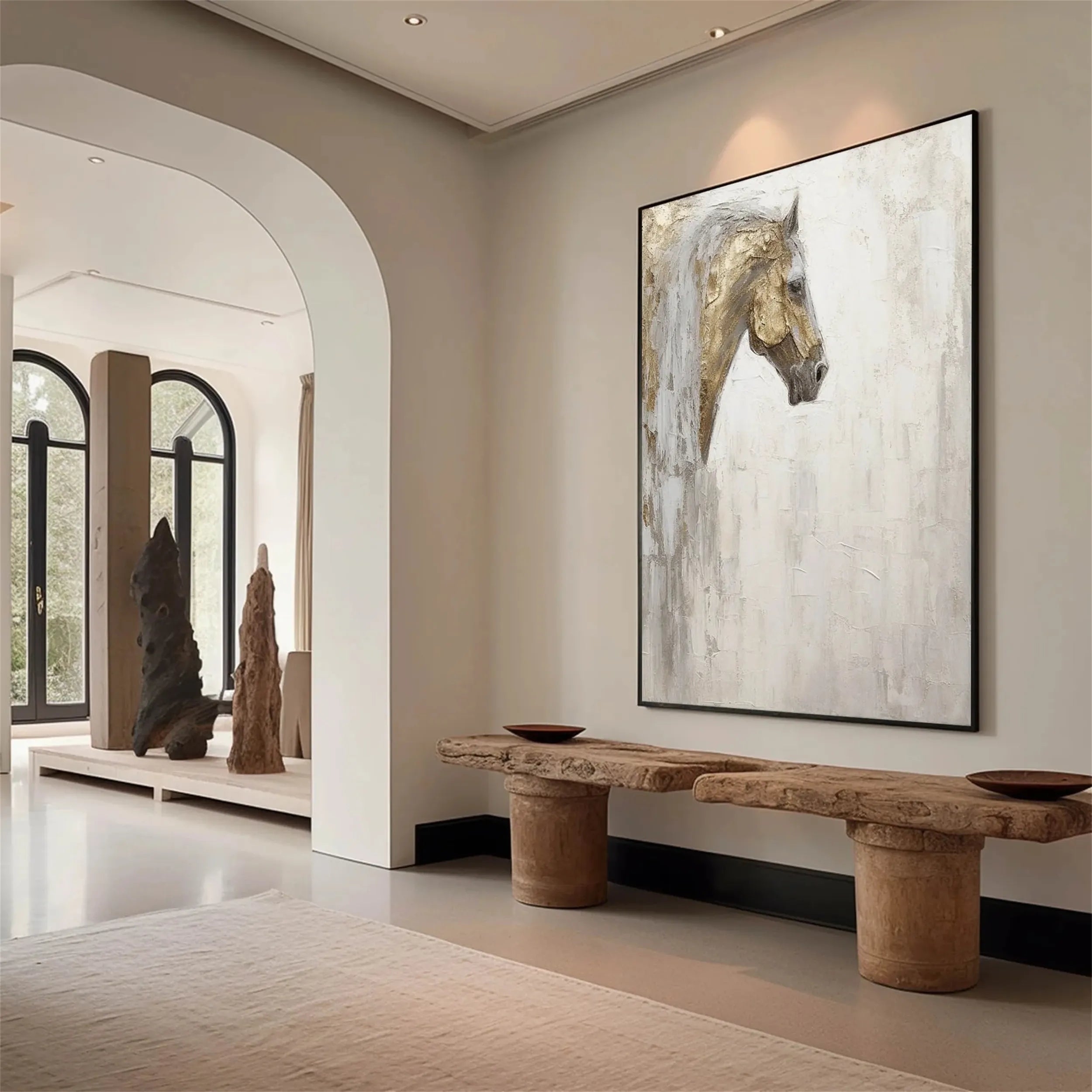 Hand-Painted Horse Portrait Wall Art