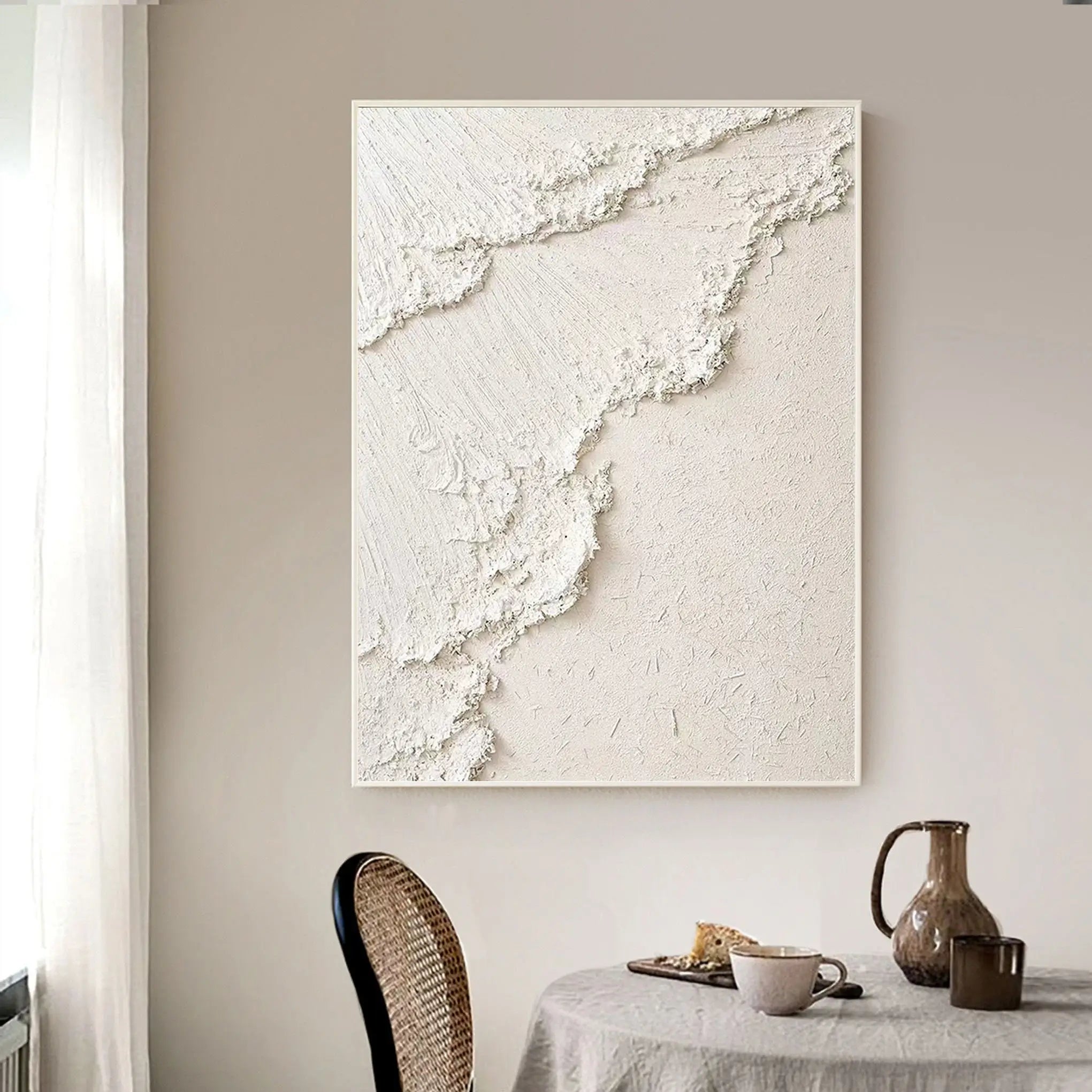 Beige Minimalist Textured Wall Art