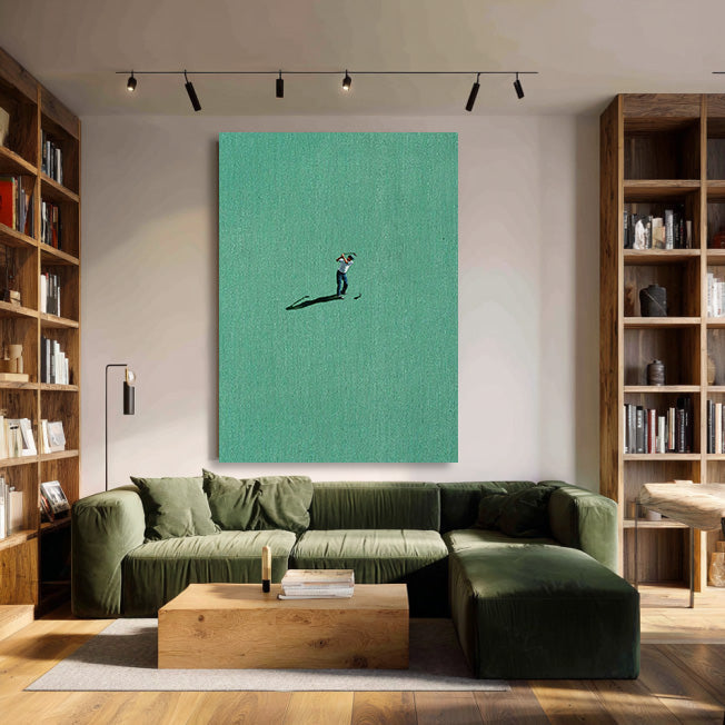 The Solitary Golfer - Minimalist Golfer Wall Art
