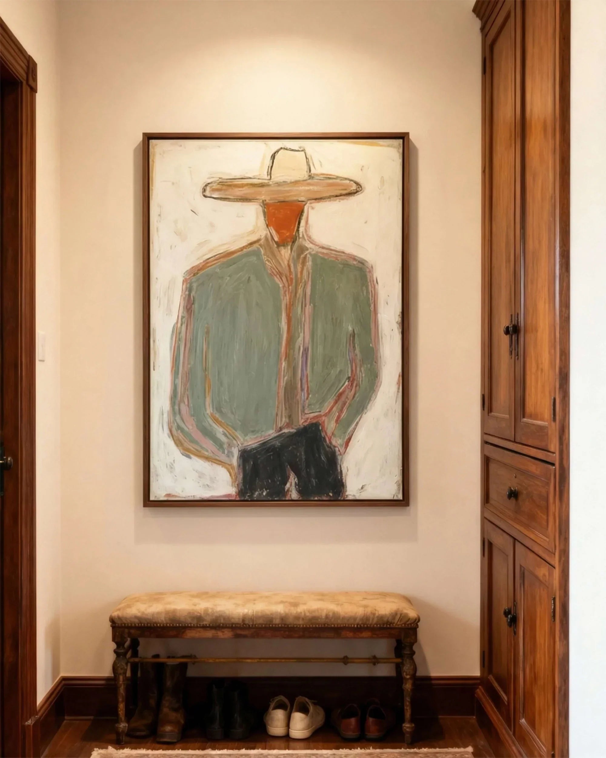 Minimal Cowboy Figure — Original Figurative Art