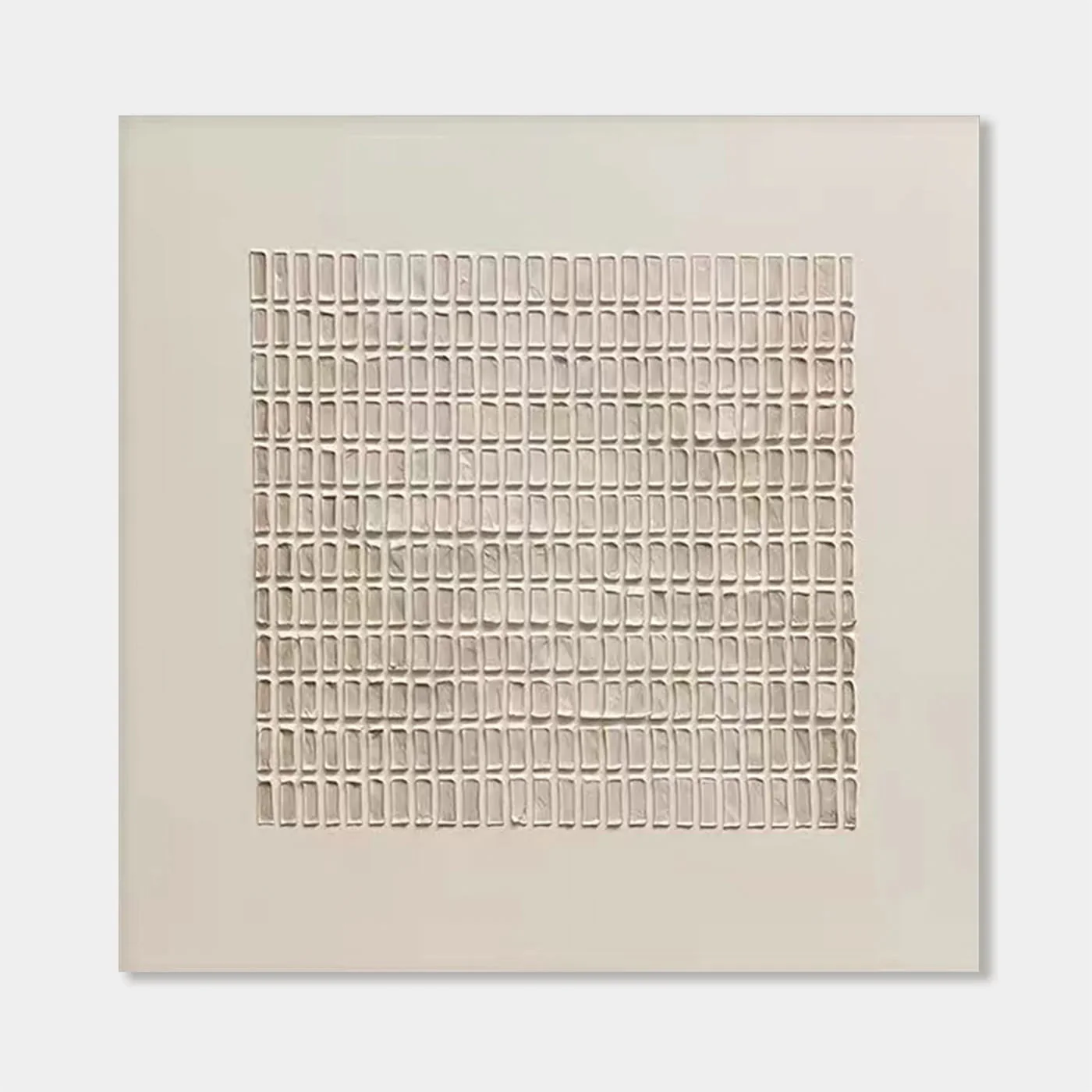 Grid Pattern Neutral Tone Textured Wall Art