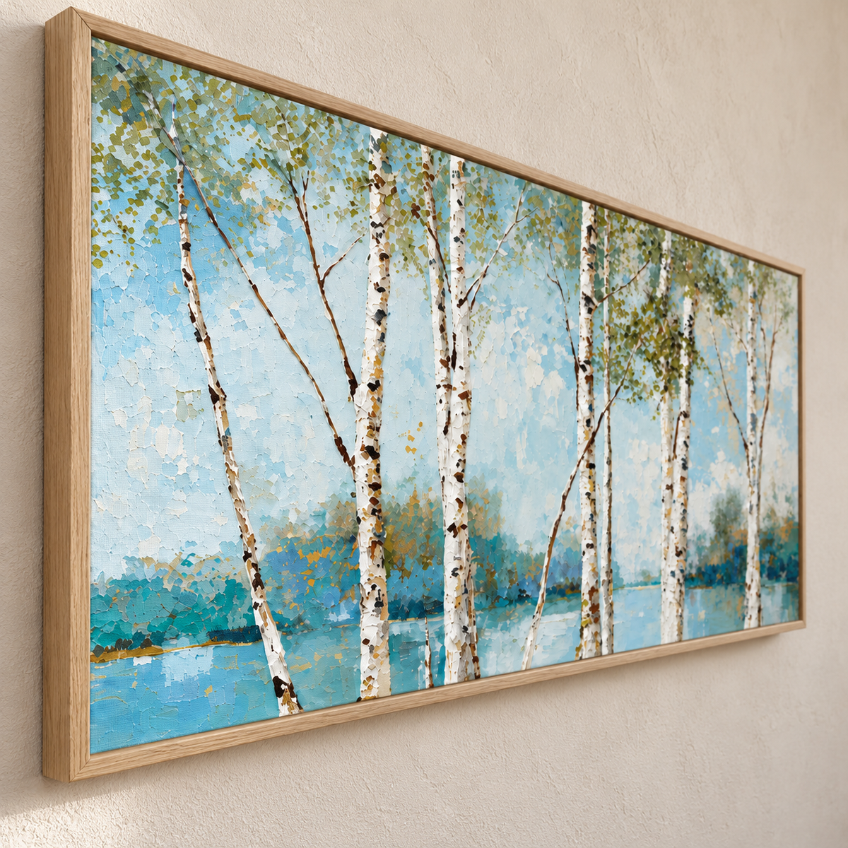 Impressionist Landscape Art | Lakeside Birch Serenity