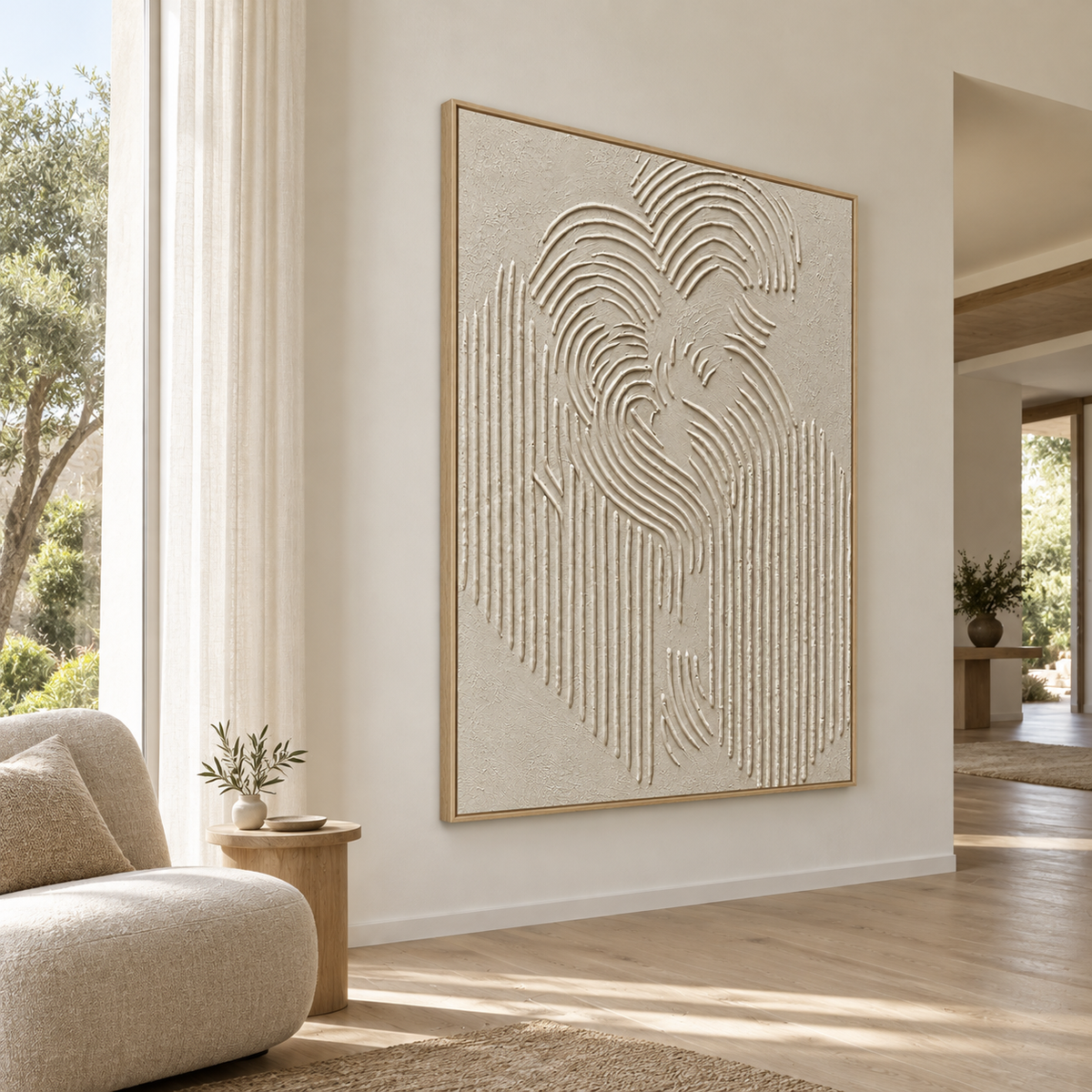 Minimalist Textured Art | Quiet Embrace