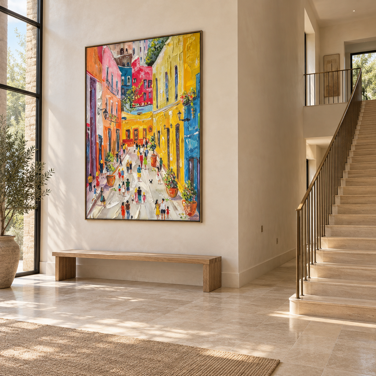 Contemporary Impressionist Cityscape | Sunlit Stroll
