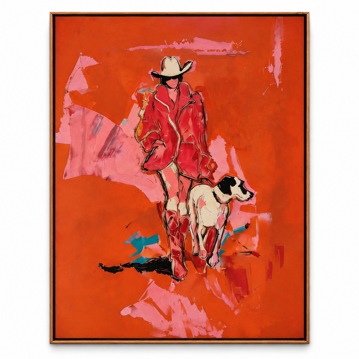 Crimson Drift | Cowgirl & Dog Wall Art