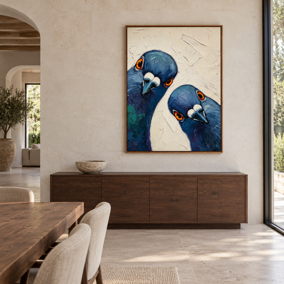 Contemporary Playful Animal Impasto | Curious Neighbors