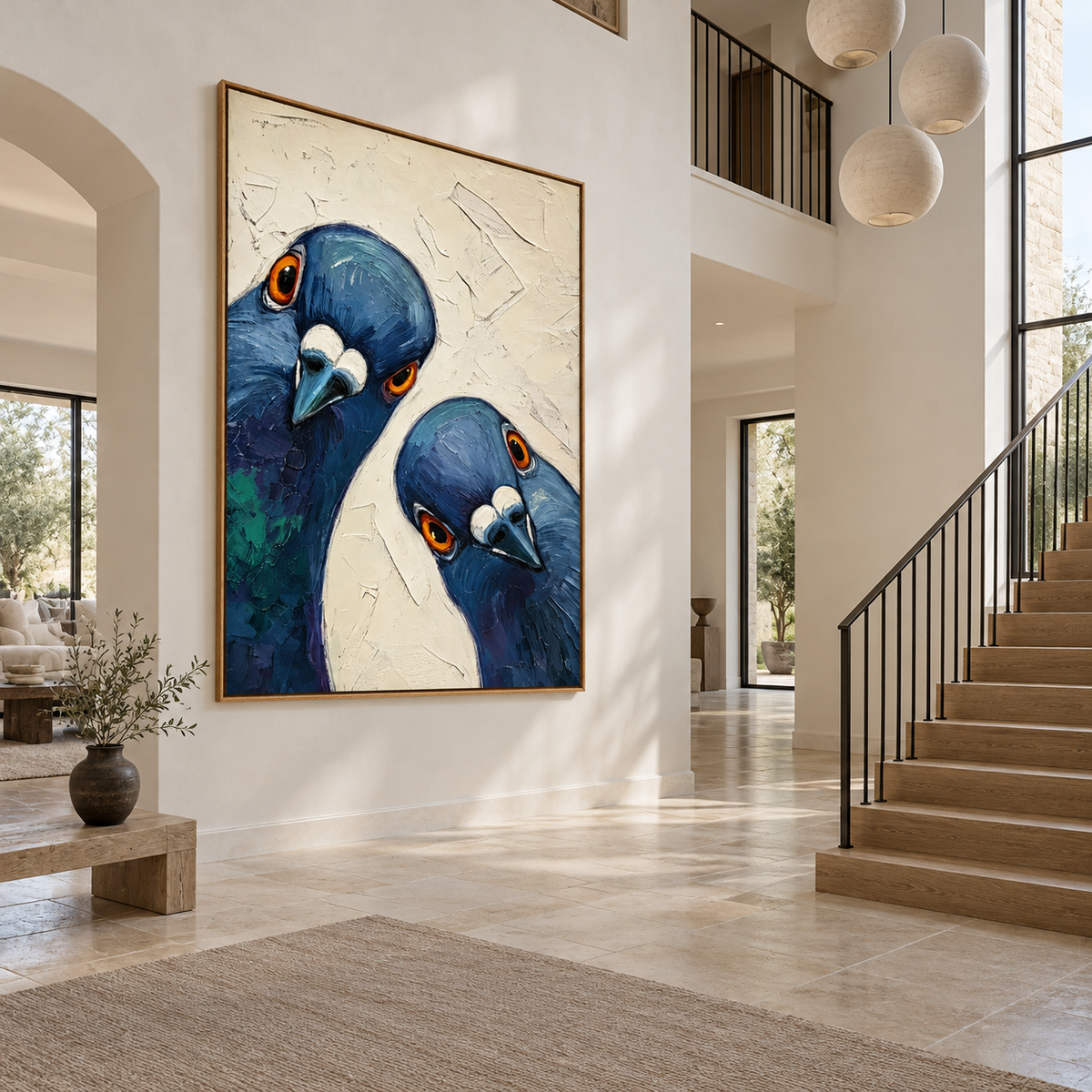 Contemporary Playful Animal Impasto | Curious Neighbors